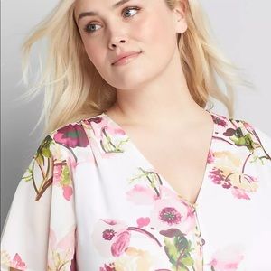 NWT LB 22 Chiffon Button Front Fit & Flare Dress